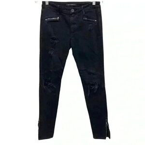 Cult of Individuality Mid Waist Moto Jeans Black